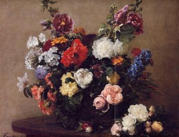 Henri Fantin-Latour : Bouquet of Diverse Flowers